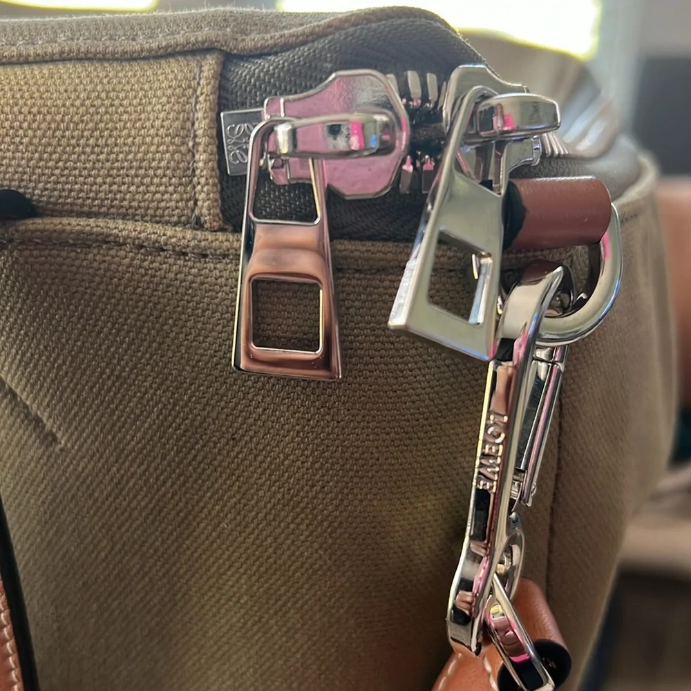 LOEWE Calfskin Small Goya Backpack, Olive Green